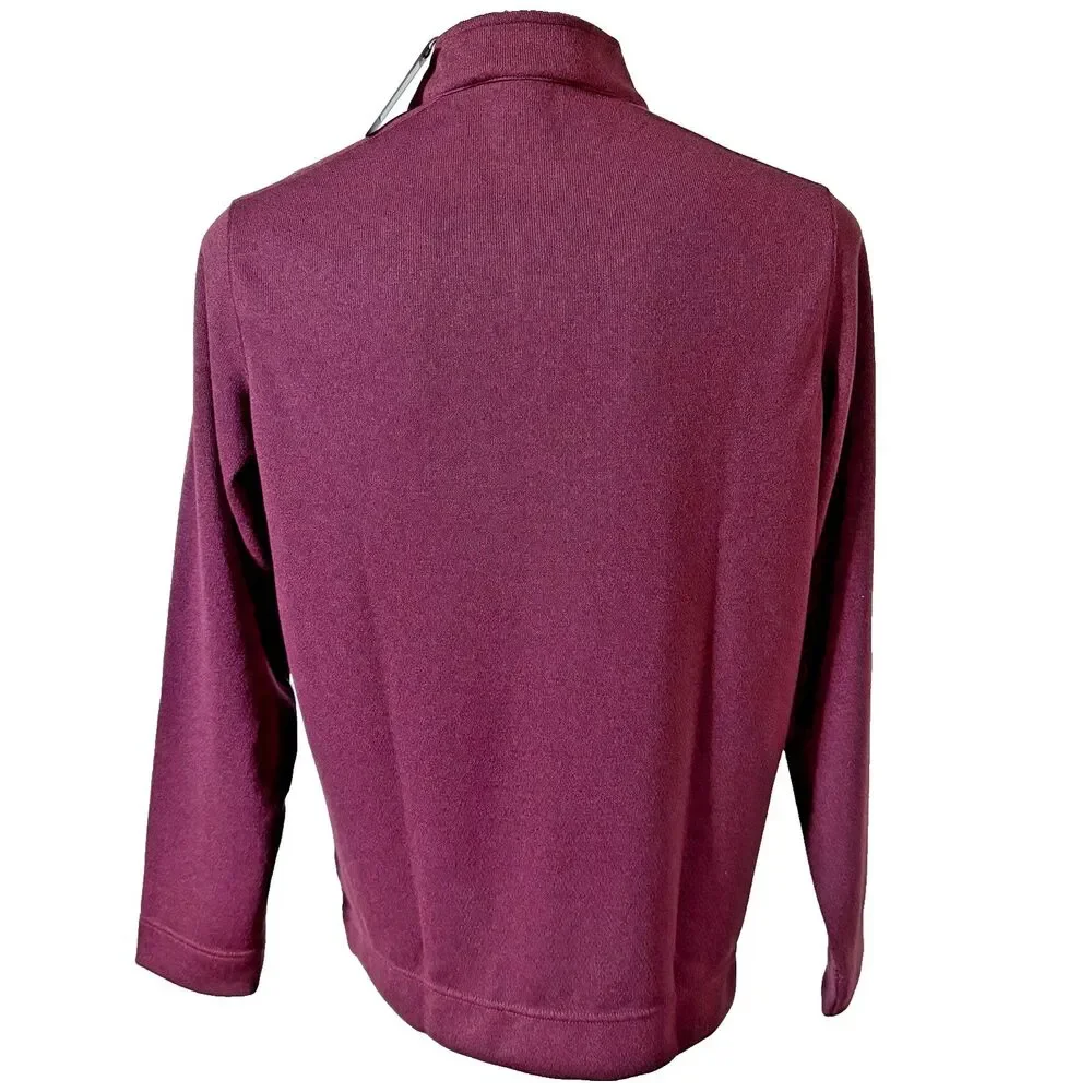 NWT Peter Millar Mens Medium Crown Comfort Burgundy Quarter Zip Pullover Sweater